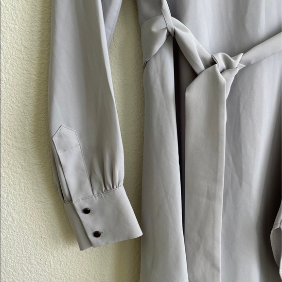 Long sleeve belted shirt dress - Picture 2 of 6